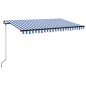 vidaXL Markise Manuell Einziehbar mit LED 400x350 cm Blau und Weiß vidaXL Markise Manuell Einziehbar mit LED 400x350 cm Blau und Weiß
