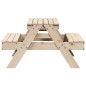 vidaXL Picknicktisch für Kinder 88x97x52 cm Massivholz Kiefer vidaXL Picknicktisch für Kinder 88x97x52 cm Massivholz Kiefer