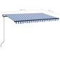 vidaXL Markise Manuell Einziehbar mit LED 400x350 cm Blau und Weiß vidaXL Markise Manuell Einziehbar mit LED 400x350 cm Blau und Weiß