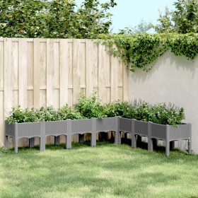 vidaXL Pflanzkasten mit Beinen Hellgrau 200x160x42 cm PP