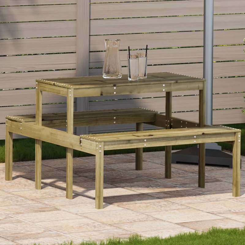 vidaXL Picknicktisch 110x134x75 cm Imprägniertes Kiefernholz vidaXL Picknicktisch 110x134x75 cm Imprägniertes Kiefernholz