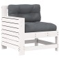 vidaXL Gartensofa mit Armlehne und Kissen Weiß Massivholz Kiefer vidaXL Gartensofa mit Armlehne und Kissen Weiß Massivholz Kiefer