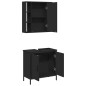 vidaXL 2-tlg. Badmöbel-Set Schwarz Holzwerkstoff vidaXL 2-tlg. Badmöbel-Set Schwarz Holzwerkstoff