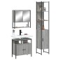 vidaXL 3-tlg. Badmöbel-Set Grau Sonoma Holzwerkstoff vidaXL 3-tlg. Badmöbel-Set Grau Sonoma Holzwerkstoff