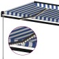 Gelenkarmmarkise Einziehbar mit LED 450x300 cm Blau und Weiß Gelenkarmmarkise Einziehbar mit LED 450x300 cm Blau und Weiß