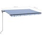 Gelenkarmmarkise Einziehbar mit LED 450x300 cm Blau und Weiß Gelenkarmmarkise Einziehbar mit LED 450x300 cm Blau und Weiß