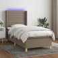 vidaXL Boxspringbett mit Matratze & LED Taupe 90x190 cm Stoff vidaXL Boxspringbett mit Matratze & LED Taupe 90x190 cm Stoff