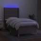 vidaXL Boxspringbett mit Matratze & LED Taupe 90x190 cm Stoff vidaXL Boxspringbett mit Matratze & LED Taupe 90x190 cm Stoff