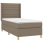 vidaXL Boxspringbett mit Matratze & LED Taupe 90x190 cm Stoff vidaXL Boxspringbett mit Matratze & LED Taupe 90x190 cm Stoff