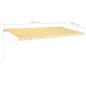 vidaXL Markise Manuell Einziehbar mit LED 600x350 cm Gelb & Weiß vidaXL Markise Manuell Einziehbar mit LED 600x350 cm Gelb & Weiß