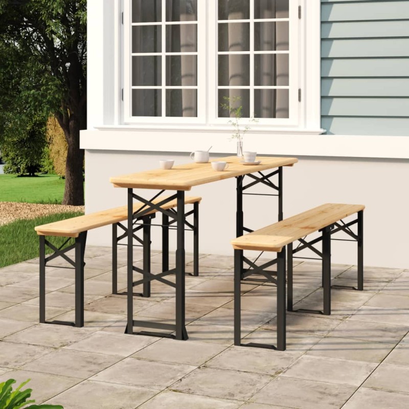 vidaXL Biertisch Klappbar 170x50x75/105 cm Massivholz Tanne vidaXL Biertisch Klappbar 170x50x75/105 cm Massivholz Tanne