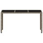 vidaXL Gartentisch mit Glasplatte Hellgrau 150x90x75 cm Poly Rattan vidaXL Gartentisch mit Glasplatte Hellgrau 150x90x75 cm Poly Rattan