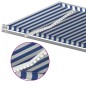 Automatische Markise mit LED & Windsensor 600x350 Blau und Weiß Automatische Markise mit LED & Windsensor 600x350 Blau und Weiß