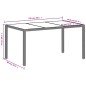 vidaXL Gartentisch mit Glasplatte Hellgrau 150x90x75 cm Poly Rattan vidaXL Gartentisch mit Glasplatte Hellgrau 150x90x75 cm Poly Rattan