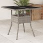 vidaXL Gartentisch mit Glasplatte Hellgrau 80x80x75 cm Poly Rattan vidaXL Gartentisch mit Glasplatte Hellgrau 80x80x75 cm Poly Rattan