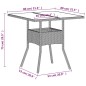 vidaXL Gartentisch mit Glasplatte Hellgrau 80x80x75 cm Poly Rattan vidaXL Gartentisch mit Glasplatte Hellgrau 80x80x75 cm Poly Rattan