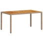 vidaXL Gartentisch Beige 150x90x75 cm Poly Rattan Akazienholz vidaXL Gartentisch Beige 150x90x75 cm Poly Rattan Akazienholz