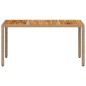 vidaXL Gartentisch Beige 150x90x75 cm Poly Rattan Akazienholz vidaXL Gartentisch Beige 150x90x75 cm Poly Rattan Akazienholz