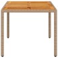 vidaXL Gartentisch Beige 150x90x75 cm Poly Rattan Akazienholz vidaXL Gartentisch Beige 150x90x75 cm Poly Rattan Akazienholz