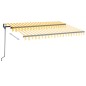 Gelenkarmmarkise Automatisch 350x250 cm Gelb und Weiß Gelenkarmmarkise Automatisch 350x250 cm Gelb und Weiß