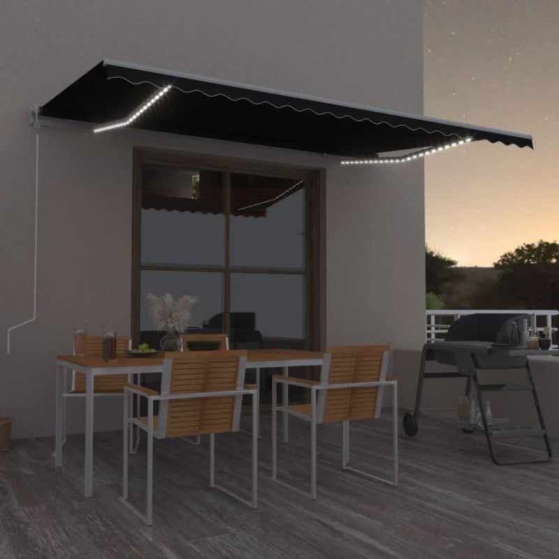 Automatische Markise mit LED & Windsensor 500x350 cm Anthrazit Automatische Markise mit LED & Windsensor 500x350 cm Anthrazit