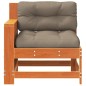 vidaXL Gartensofa mit Armlehne und Kissen Wachsbraun Massivholz Kiefer vidaXL Gartensofa mit Armlehne und Kissen Wachsbraun Massivholz Kiefer
