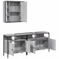 vidaXL 3-tlg. Badmöbel-Set Grau Sonoma Holzwerkstoff vidaXL 3-tlg. Badmöbel-Set Grau Sonoma Holzwerkstoff