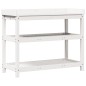 vidaXL Pflanztisch mit Ablagen Weiß 108x45x86,5 cm Massivholz Kiefer vidaXL Pflanztisch mit Ablagen Weiß 108x45x86,5 cm Massivholz Kiefer
