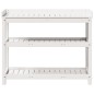 vidaXL Pflanztisch mit Ablagen Weiß 108x45x86,5 cm Massivholz Kiefer vidaXL Pflanztisch mit Ablagen Weiß 108x45x86,5 cm Massivholz Kiefer