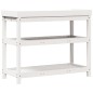 vidaXL Pflanztisch mit Ablagen Weiß 108x45x86,5 cm Massivholz Kiefer vidaXL Pflanztisch mit Ablagen Weiß 108x45x86,5 cm Massivholz Kiefer