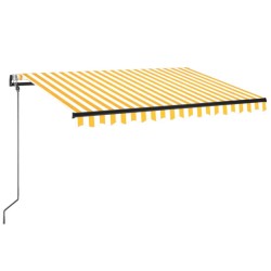 Automatische Markise mit LED & Windsensor 350x250 cm Gelb/Weiß