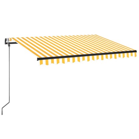 Automatische Markise mit LED & Windsensor 350x250 cm Gelb/Weiß