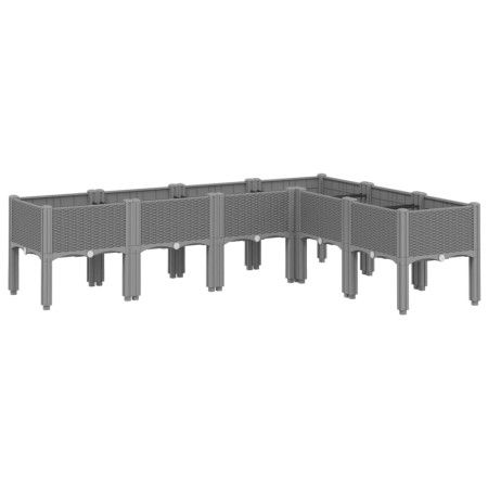 vidaXL Pflanzkasten mit Beinen Hellgrau 160x120x42 cm PP