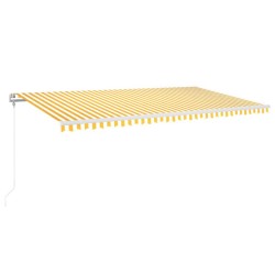 Automatische Markise mit LED & Windsensor 600x350 cm Gelb/Weiß