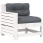 vidaXL Gartensofa mit Armlehne und Kissen Weiß Massivholz Kiefer vidaXL Gartensofa mit Armlehne und Kissen Weiß Massivholz Kiefer