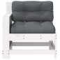 vidaXL Gartensofa mit Armlehne und Kissen Weiß Massivholz Kiefer vidaXL Gartensofa mit Armlehne und Kissen Weiß Massivholz Kiefer