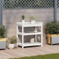 vidaXL Pflanztisch mit Ablagen Weiß 82,5x45x86,5 cm Massivholz Kiefer vidaXL Pflanztisch mit Ablagen Weiß 82,5x45x86,5 cm Massivholz Kiefer
