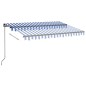 Gelenkarmmarkise Einziehbar mit LED 350x250 cm Blau und Weiß Gelenkarmmarkise Einziehbar mit LED 350x250 cm Blau und Weiß