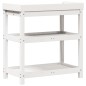 vidaXL Pflanztisch mit Ablagen Weiß 82,5x45x86,5 cm Massivholz Kiefer vidaXL Pflanztisch mit Ablagen Weiß 82,5x45x86,5 cm Massivholz Kiefer