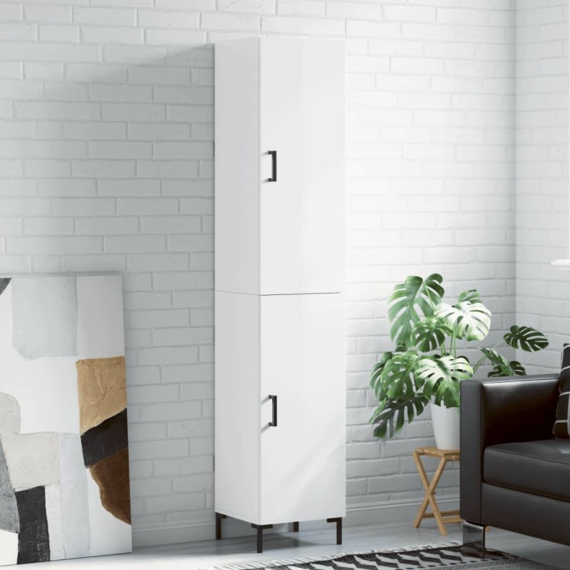 vidaXL Highboard Hochglanz-Weiß 34,5x34x180 cm Holzwerkstoff vidaXL Highboard Hochglanz-Weiß 34,5x34x180 cm Holzwerkstoff