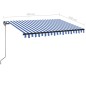 Gelenkarmmarkise Einziehbar mit LED 350x250 cm Blau und Weiß Gelenkarmmarkise Einziehbar mit LED 350x250 cm Blau und Weiß