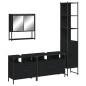 vidaXL 4-tlg. Badmöbel-Set Schwarz Holzwerkstoff vidaXL 4-tlg. Badmöbel-Set Schwarz Holzwerkstoff