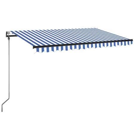 vidaXL Automatische Markise mit LED & Windsensor 300x250 cm Blau Weiß