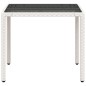 vidaXL Gartentisch mit Glasplatte Weiß 90x90x75 cm Poly Rattan vidaXL Gartentisch mit Glasplatte Weiß 90x90x75 cm Poly Rattan