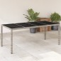 vidaXL Gartentisch mit Glasplatte Hellgrau 190x90x75 cm Poly Rattan vidaXL Gartentisch mit Glasplatte Hellgrau 190x90x75 cm Poly Rattan