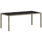 vidaXL Gartentisch mit Glasplatte Hellgrau 190x90x75 cm Poly Rattan vidaXL Gartentisch mit Glasplatte Hellgrau 190x90x75 cm Poly Rattan