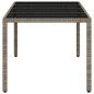 vidaXL Gartentisch mit Glasplatte Hellgrau 190x90x75 cm Poly Rattan vidaXL Gartentisch mit Glasplatte Hellgrau 190x90x75 cm Poly Rattan