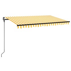 Gelenkarmmarkise Einziehbar mit LED 450x300 cm Gelb und Weiß