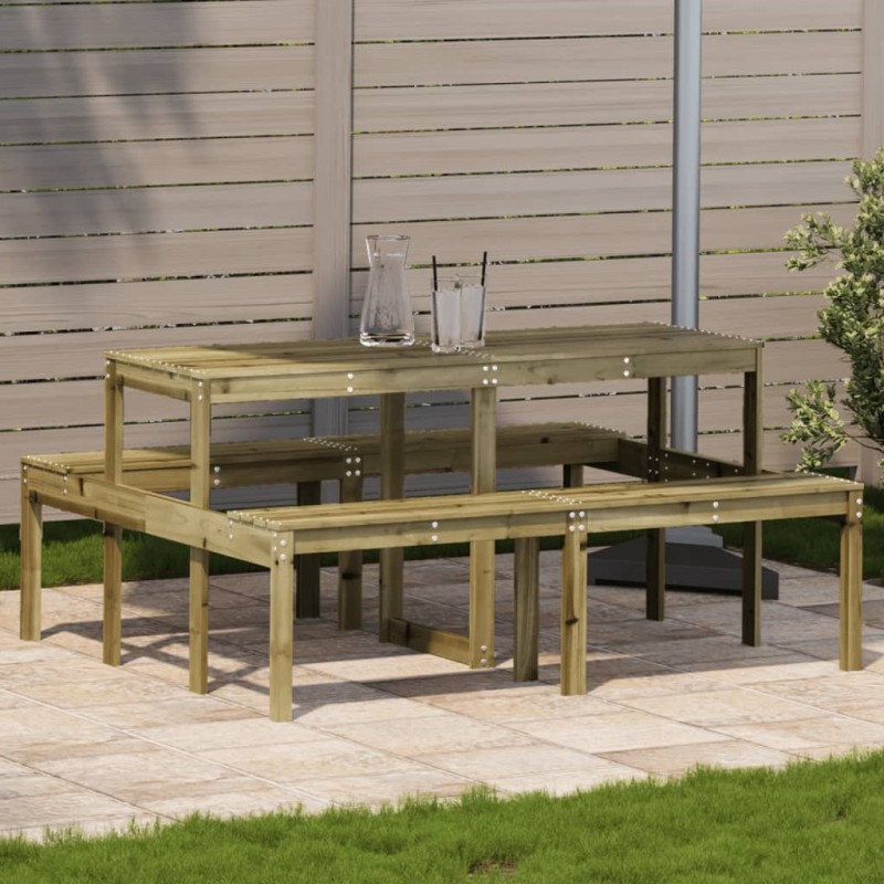 vidaXL Picknicktisch 160x134x75 cm Imprägniertes Kiefernholz vidaXL Picknicktisch 160x134x75 cm Imprägniertes Kiefernholz