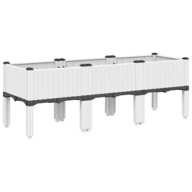vidaXL Pflanzkasten mit Beinen Weiß 120x40x42 cm PP